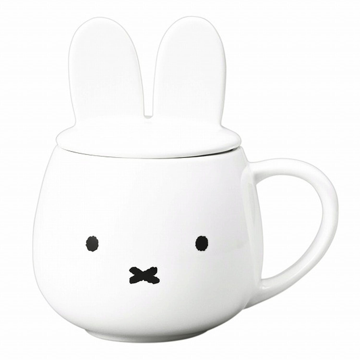 miffy 米飛兔 兔耳造型附蓋馬克杯 270ml 瓷器|ミッフィ 耳つき蓋のマグカップ