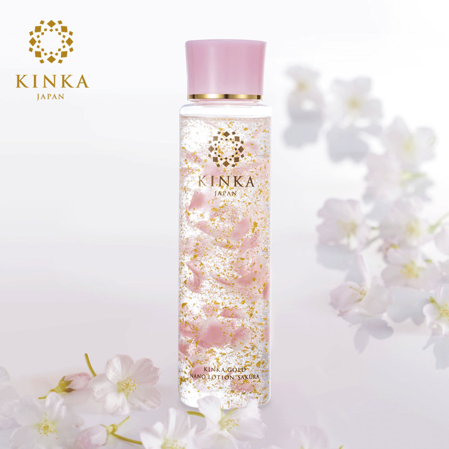 金華ゴールド 金箔櫻花凝凍化妝水 櫻花瓣造型凝膠 150ml|金華ゴールド ナノローション サクラ