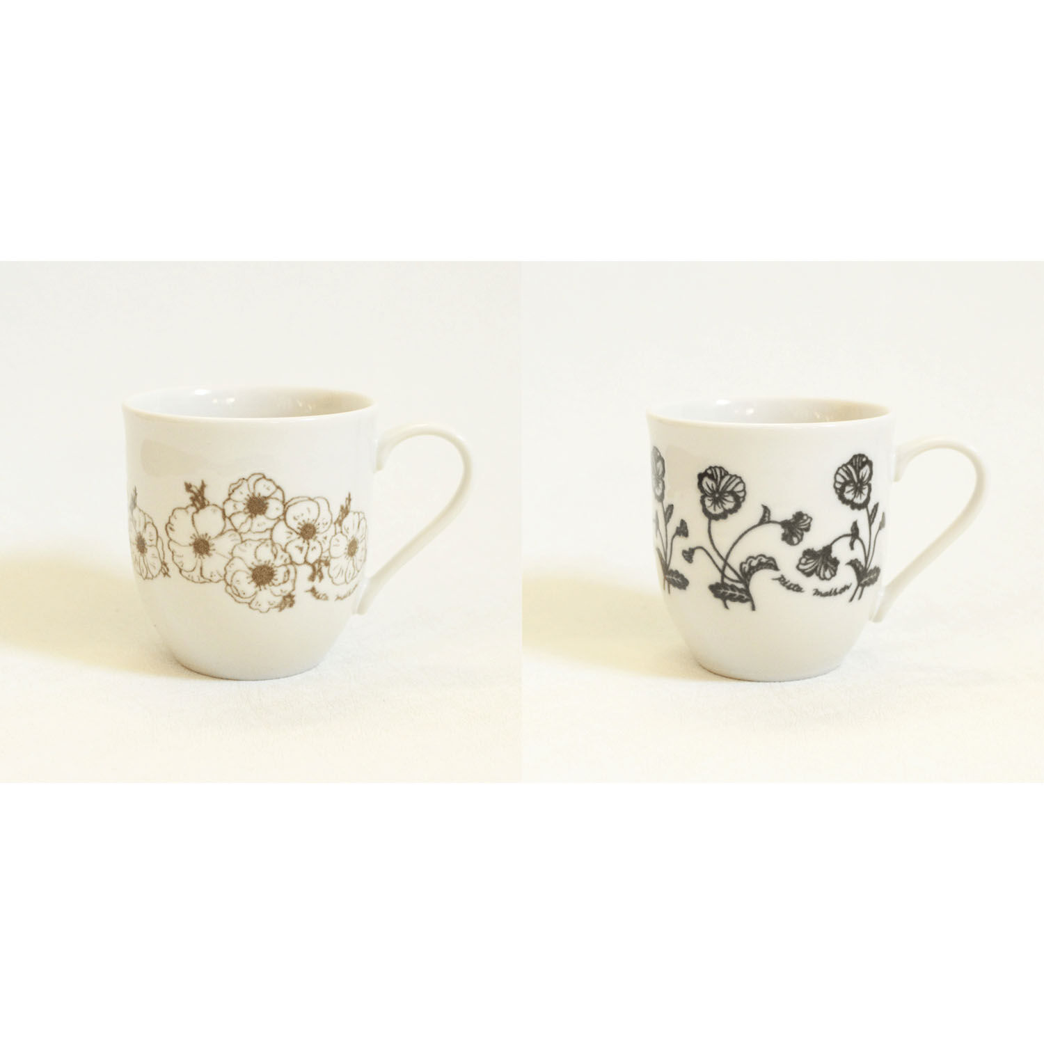 Pista Maison 美濃燒花卉瓷器馬克杯 300cc 銀蓮花／三色堇｜Pista Maison マグカップ