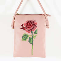 玫瑰刺繡 手機包 18×13cm 背面手機袋 3色｜薔薇刺繍スマホバッグ
