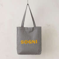格紋彩色刺繡托特包 SOGNI 可肩背 A4可放 3色｜ロゴポップトートバッグ