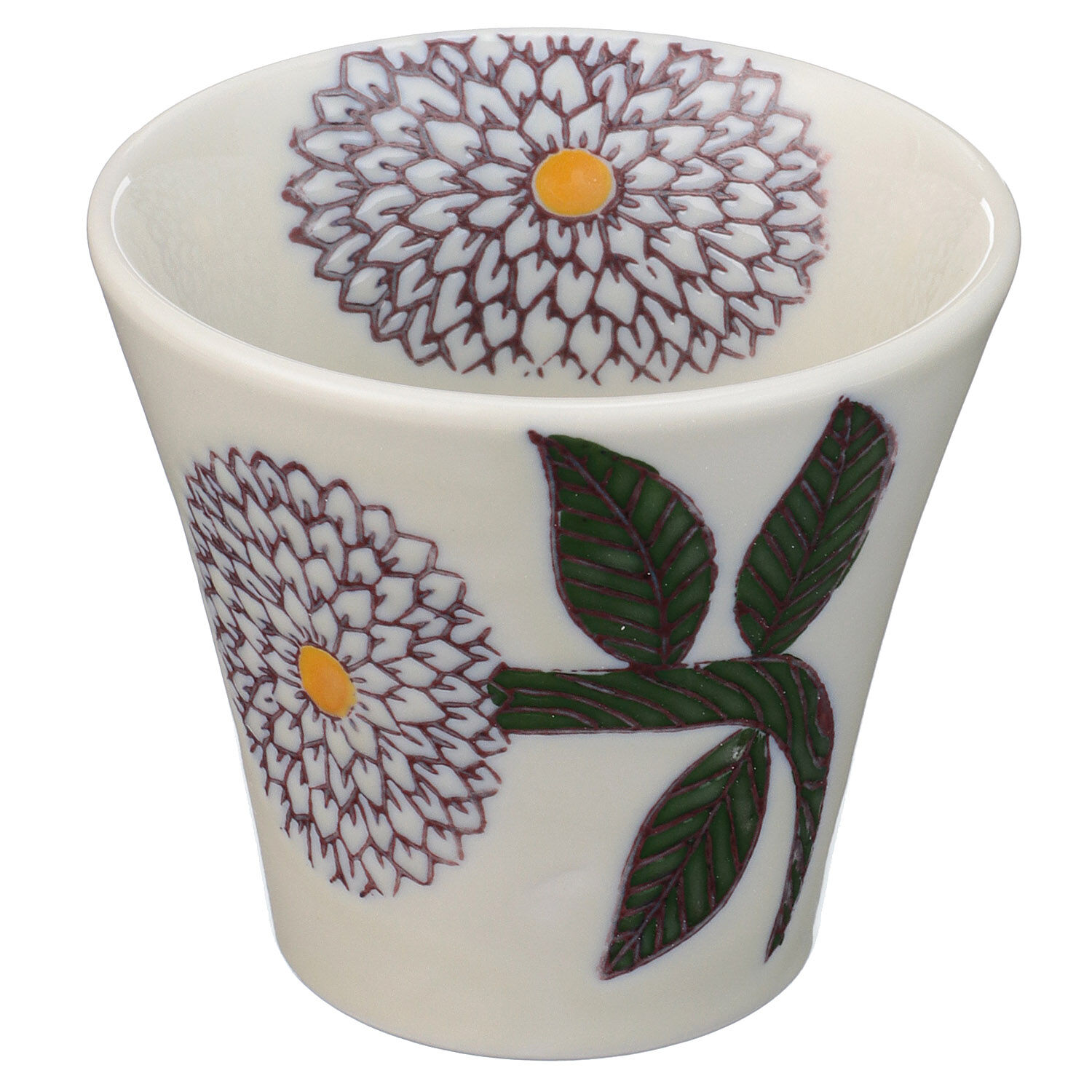 波佐見燒 勳山窯 大理花小杯 8.5cm 茶杯甜點杯 橘綠紫三色｜ダリア コップ