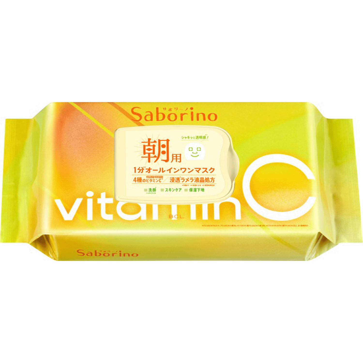 Saborino 維他命C面膜 層狀液晶專利配方 減塑包裝 日本製 30片｜サボリーノ 目ざまシート ビタットC