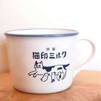 【星羊社】貓印牛奶 復古陶瓷馬克杯 白 330ml｜猫印ミルク マグカップ 白