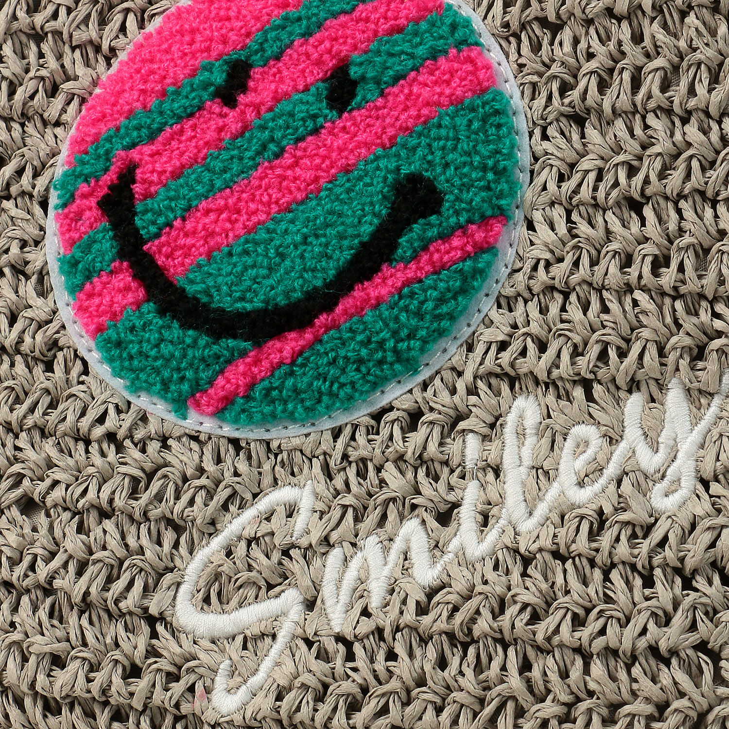 COOCO SMILEY 天鵝絨刺繡紙製籃包｜精緻飾品・日本直送