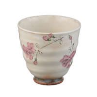 九重櫻 手繪淡櫻陶器飯碗・湯杯 波佐見燒 藍紅大小對組 日本製｜九重桜 飯碗湯呑