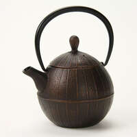 南部鐵器 胡桃鑄鐵茶壺 銅黑色 0.5L 內側琺瑯 附濾網｜南部鉄 ティーポット胡桃カパーブラック 0．5L ※湯沸し用不可