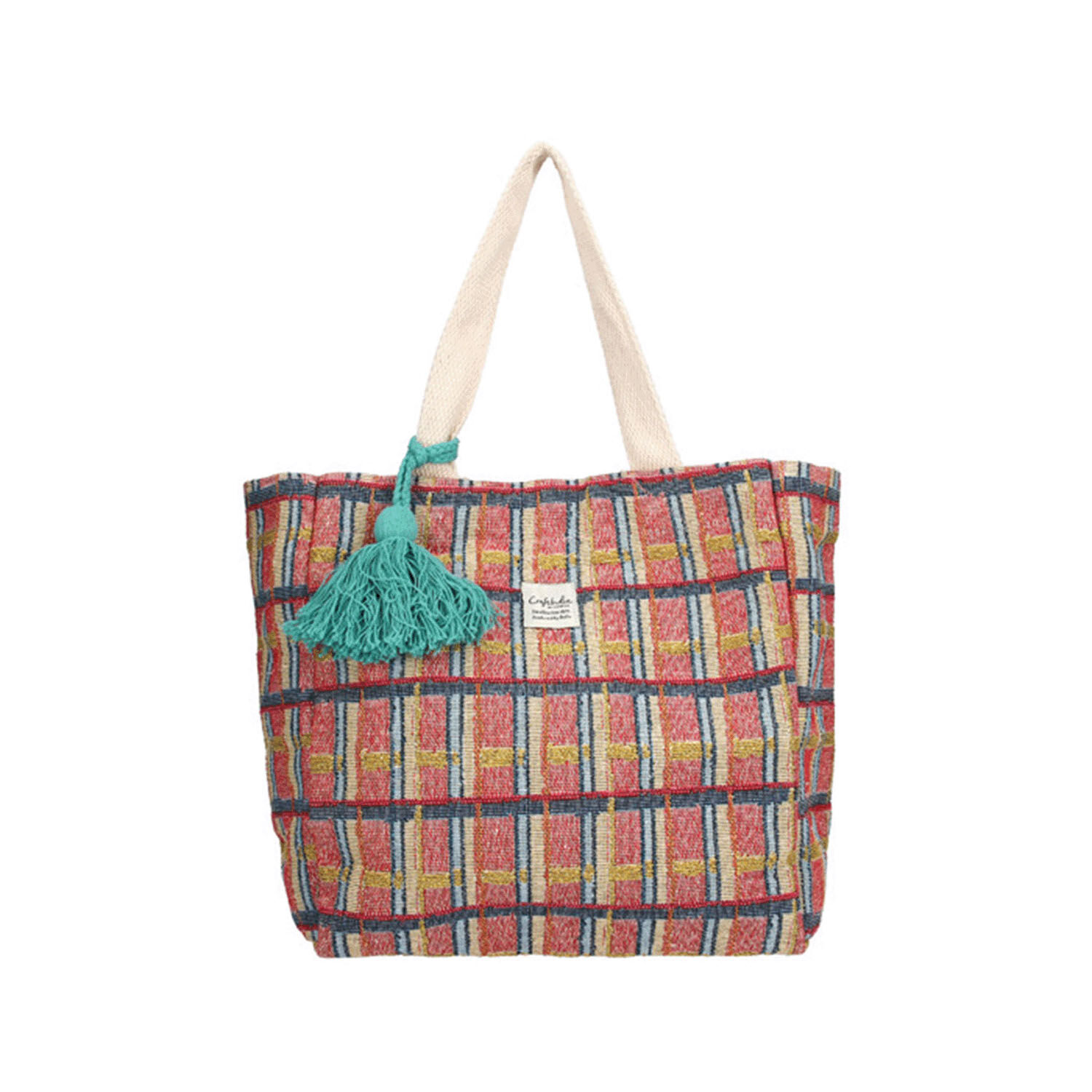 Craft India 緹花織流蘇手提包 M 24×24cm 8款|CraftIndia バッグM