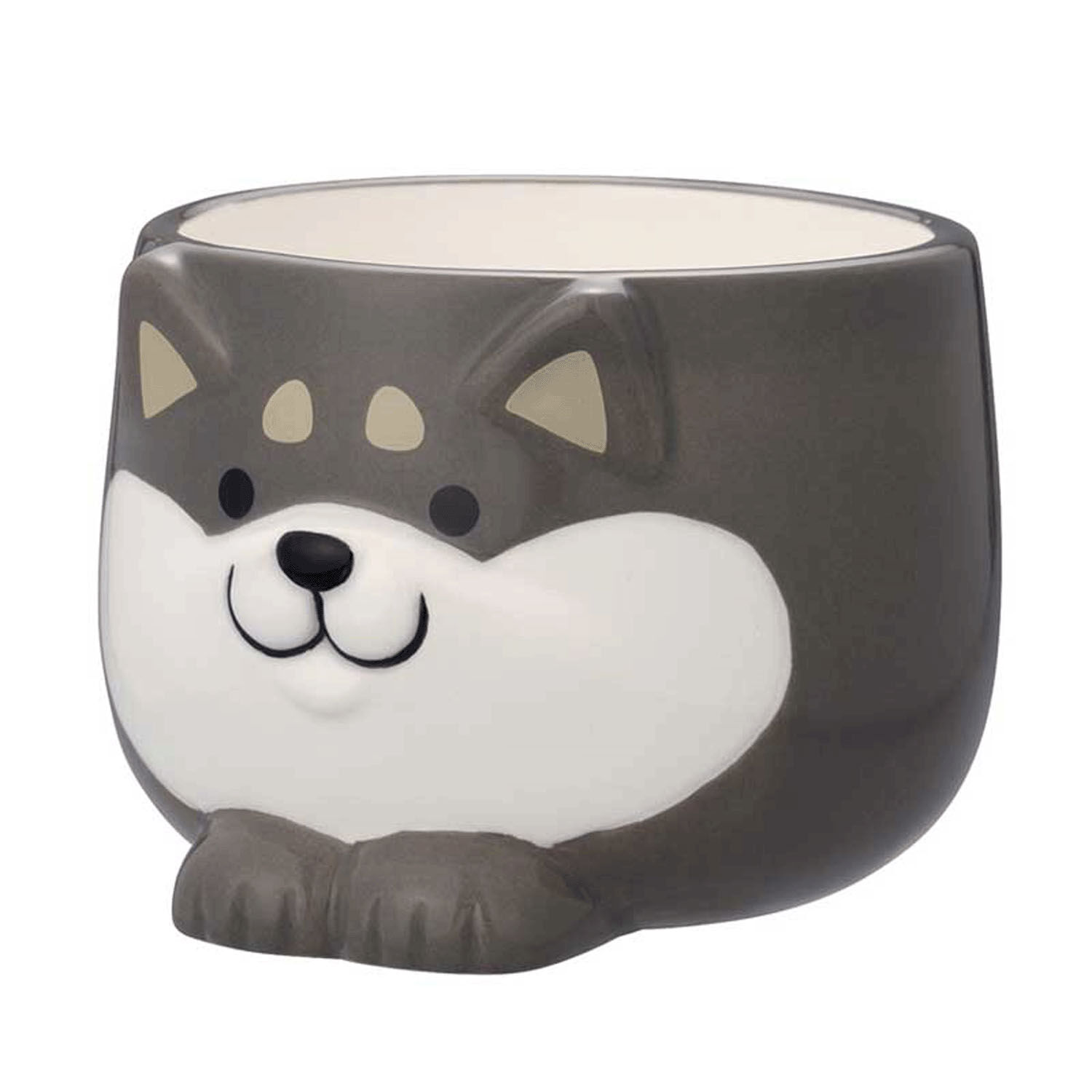 黑柴犬湯吞茶杯 圓滾滾造型 可微波 約8.2×9cm｜柴湯呑み 黒しば