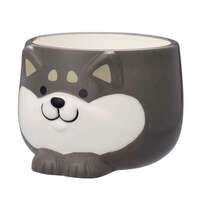 黑柴犬湯吞茶杯 圓滾滾造型 可微波 約8.2×9cm｜柴湯呑み 黒しば
