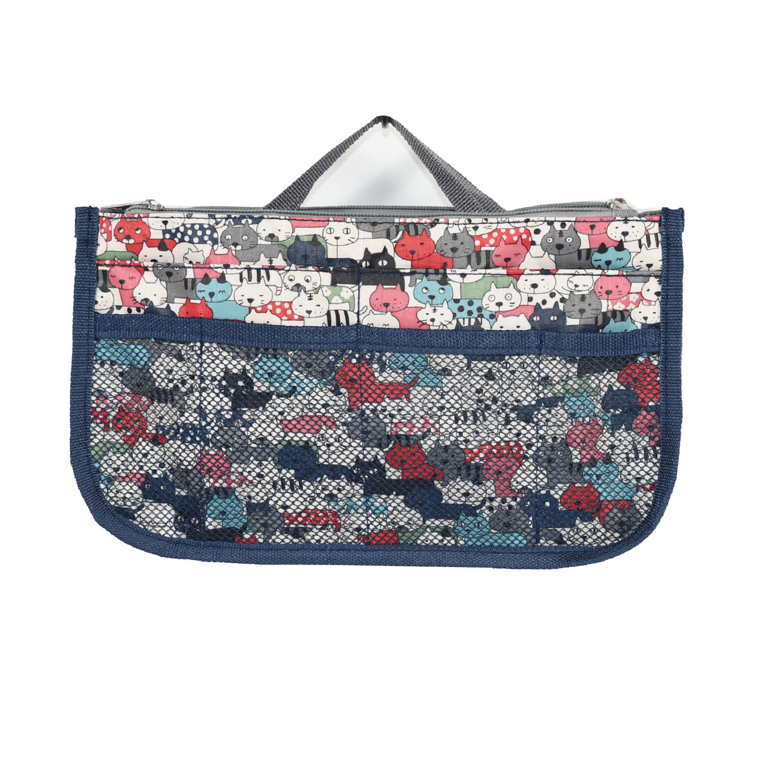 多口袋包中包 17×28×8cm 外側12個口袋 6款花色|柄ものバッグインバッグ