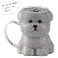 雪納瑞造型玻璃馬克杯 380ml 犬型剪影透明杯｜ワンコレ ダイカットガラスマグ シュナウザー