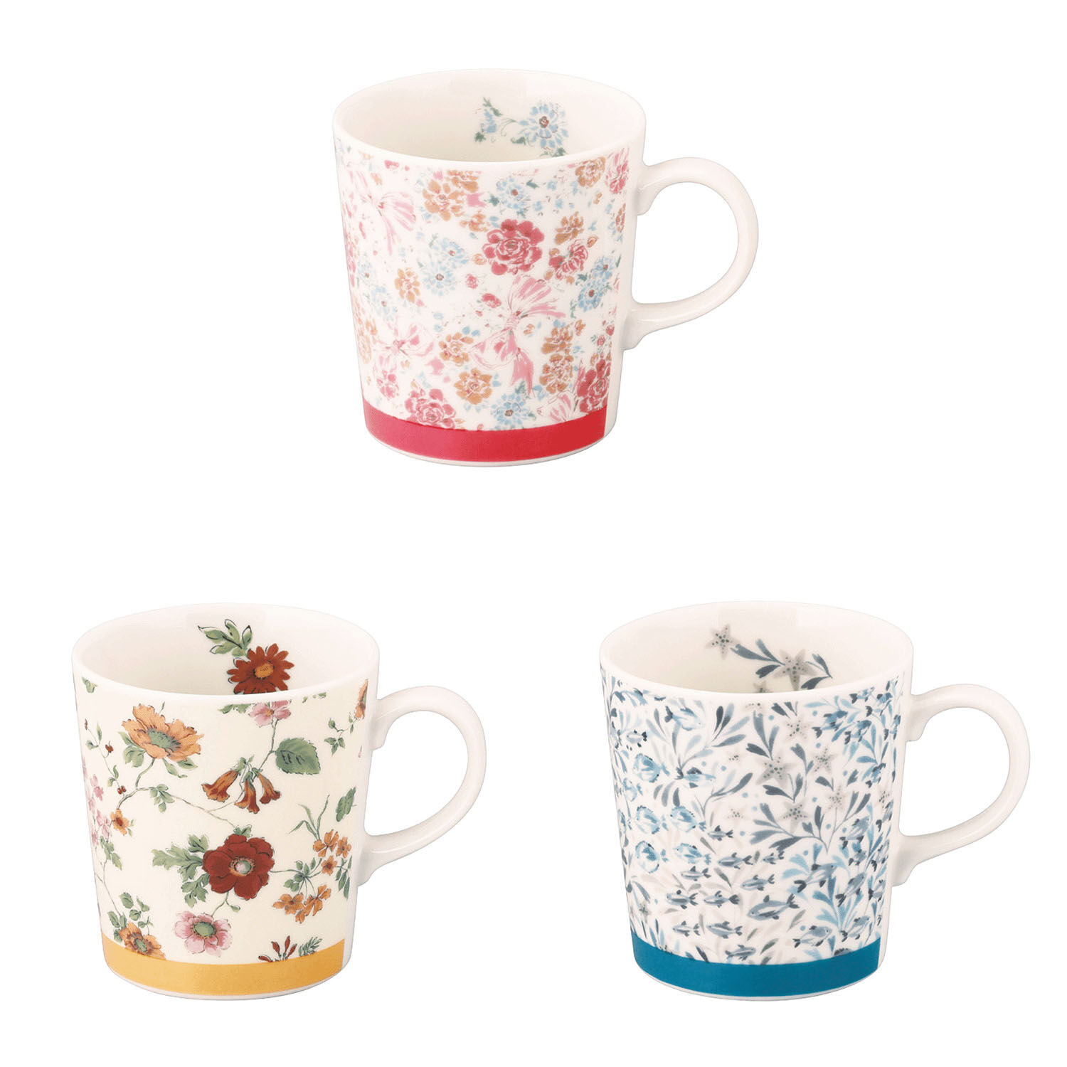Laura Ashley 花卉瓷器馬克杯 附同花色禮盒 300ml 日本製｜ローラアシュレイ マグカップ