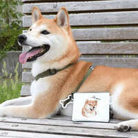 狗狗刺繡迷你扁收納包 骨頭登山扣 合成皮 12×10cm 15款｜DOG CHARITY ミニフラットポーチ