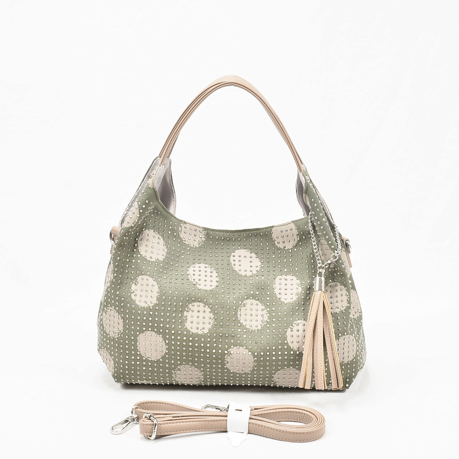 燙鑽圓點 氣球 2WAY 包 42×26cm 肩帶可拆 5色｜ホットフィックスドット柄バルーンミニ2WAYバッグ