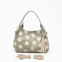 燙鑽圓點 氣球 2WAY 包 42×26cm 肩帶可拆 5色｜ホットフィックスドット柄バルーンミニ2WAYバッグ