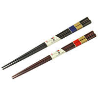 日本製金色點綴對筷 金平款 可洗碗機 23cm・21cm 天然木｜ペア箸 食洗 金平
