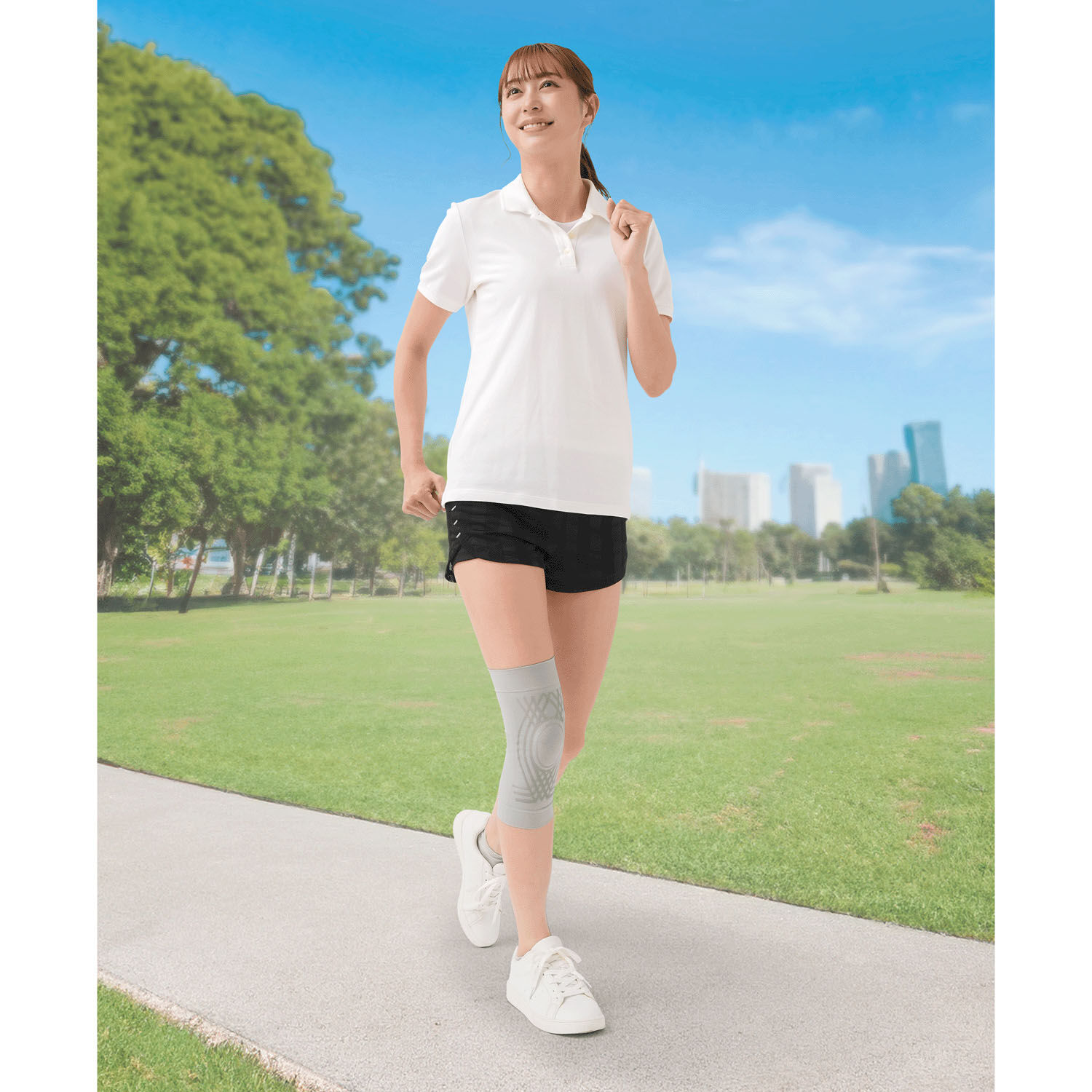 Dr.PRO 矽膠框護膝 單片入 約26g 灰色／黑色兩色｜Dr．PRO グラフェンひざサポーター（1枚入り）