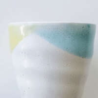 美濃燒 雙色釉自由杯 杯口分色 啤酒杯 275ml 三色 日本製｜ふたいろ フリーカップ
