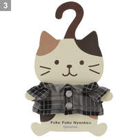 福福貓 玩偶換裝格紋襯衫｜ふくふくにゃんこ 着せ替えチェックシャツ