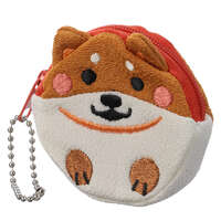 柴犬刺繡和風零錢包 小 6×6cm 側寬1.5cm｜柴犬コインケース 小