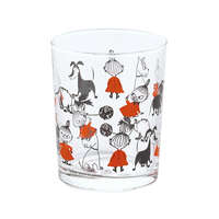 MOOMIN 嚕嚕米小不點玻璃杯 220ml 杯內也看得到圖案 貓咪／小狗｜ムーミン リトルミイプラス ガラスタンブラー