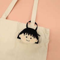 櫻桃小丸子 臉型拉鍊收納包包吊飾 約9×11×4cm｜ちびまる子ちゃん フェイス型バックチャーム