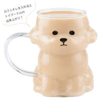 貴賓狗造型玻璃馬克杯 380ml 犬型剪影透明杯｜ワンコレ ダイカットガラスマグ トイプードル