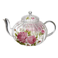 耐熱玻璃茶壺 La Reine des Roses 稜紋造型 約500ml 附玻璃濾茶器｜耐熱ティーポット ラレーヌデローズ