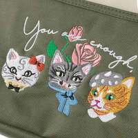 貓咪刺繡 BOX型保冷保溫午餐袋 500ml瓶可直立 2色｜ネコ刺繍保冷保温BOX型ランチバッグ