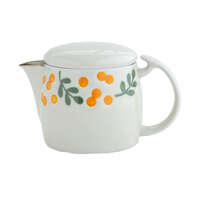波佐見燒 花萌茶壺 約500ml Mimosa與洋甘菊花紋 白粉兩色｜花萌 ポット