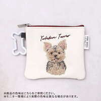 狗狗刺繡迷你扁收納包 骨頭登山扣 合成皮 12×10cm 15款｜DOG CHARITY ミニフラットポーチ
