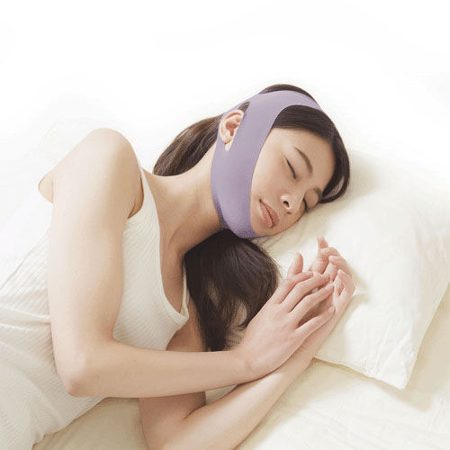 薄型下巴帶 魔鬼氈可調 下巴頭頂圍49-72cm 無縫製｜薄型ナイトサイレンサー