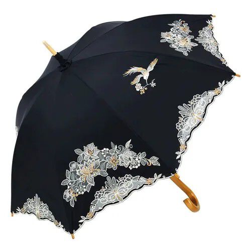 刺繡圖案 遮光100% 晴雨兼用 長傘 50cm