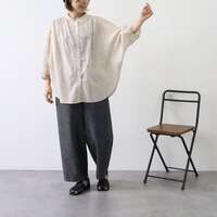 純棉巴里紗同色花朵刺繡蝙蝠袖前開襟長版上衣 身寬180cm cloudnine｜花柄刺繍前開きチュニックブラウス