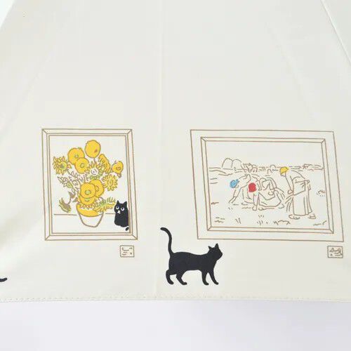 BLACK COATING UV PARASOL 美術館貓 晴雨兼用 折疊傘