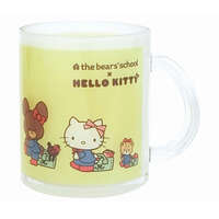 くまのがっこう×Hello Kitty 首度聯名透明玻璃馬克杯 學校款 傑琪與凱蒂 日本製｜くまのがっこう×ハローキティ ガラスマグ がっこう