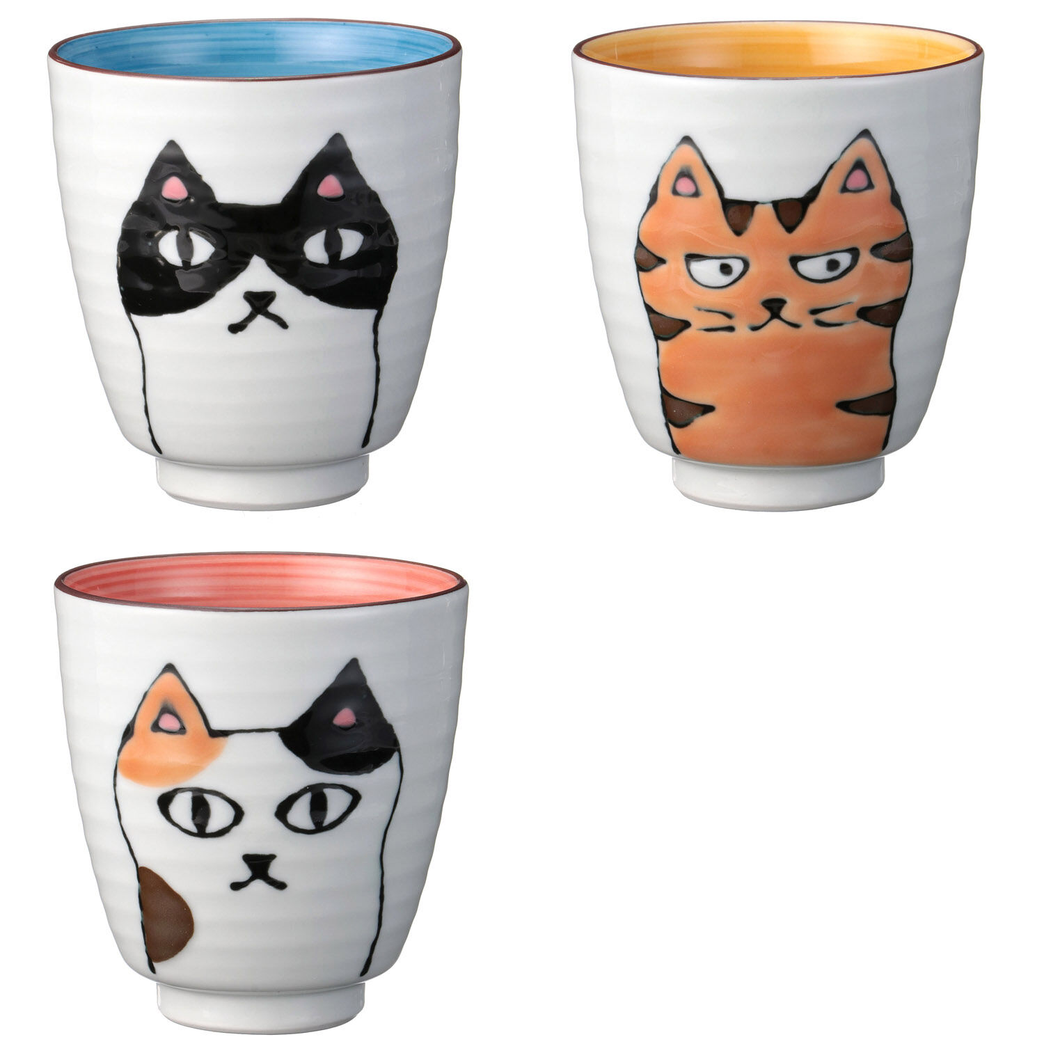 波佐見燒 貓咪瓷杯 大 直徑7.8cm 日本製 三款｜ねこねこ コップ（大）