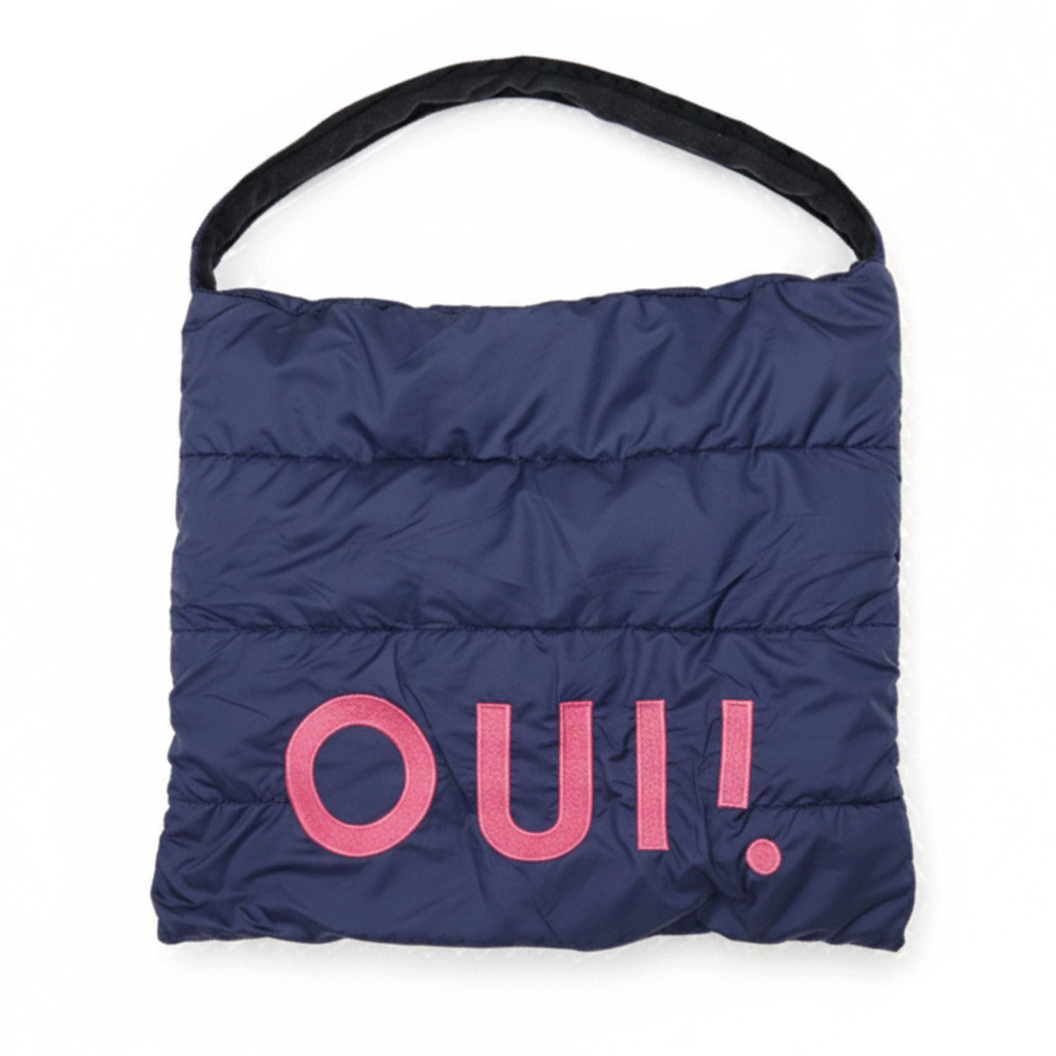Oui 刺繡鋪棉托特包 46×54cm 尼泊爾製【ENA KUAM】｜ENA KUAM OUIキルトトートバッグ