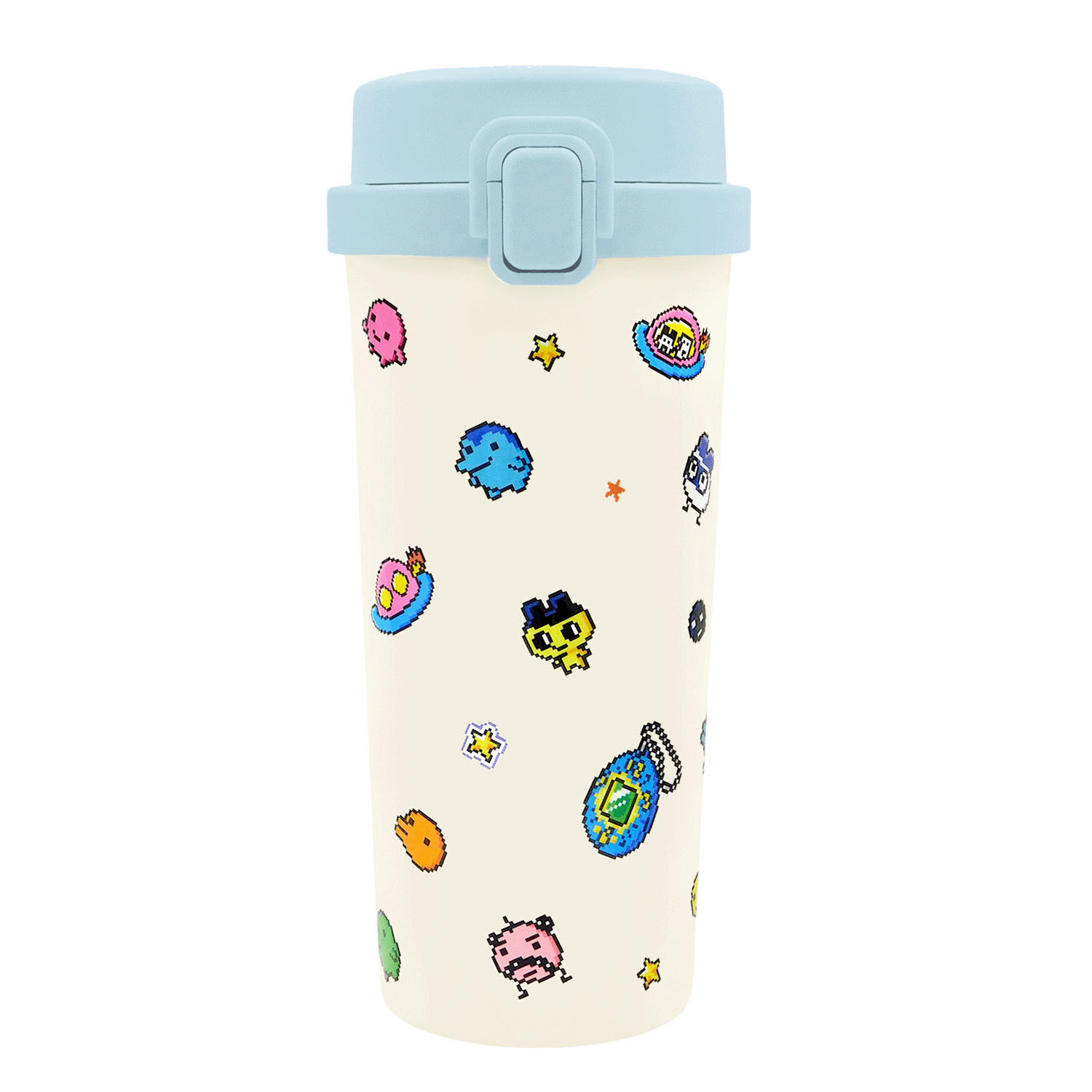 Tamagotchi 塔麻可吉一鍵彈蓋保溫保冷隨行杯 480ml 點點款｜たまごっち ワンプッシュタンブラー 480ml ドット