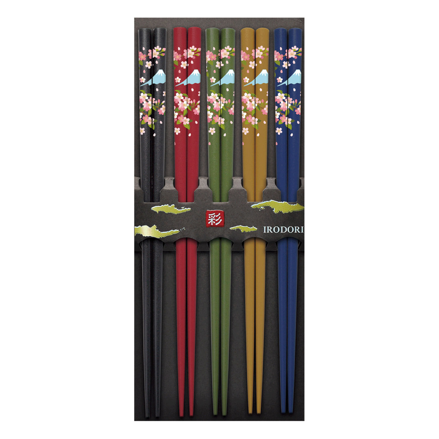 日本製富士山櫻花客用筷 5雙組 乾漆 天然木 22.5cm|客用箸 乾漆富士桜