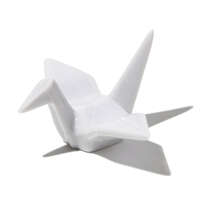日本製紙鶴筷架 美濃燒瓷器 吉祥長壽 可擺飾 6×5cm｜箸置 折り鶴