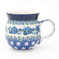 Ceramika Artystyczna 波蘭陶手工馬克杯 藍色小花壺形 250ml｜マグ 2251X