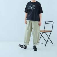 純棉平針斑駁隊徽印花休閒短袖針織上衣 胸圍116cm cloudnine｜コットン天竺ナチュラル カジュアル半袖カットソー