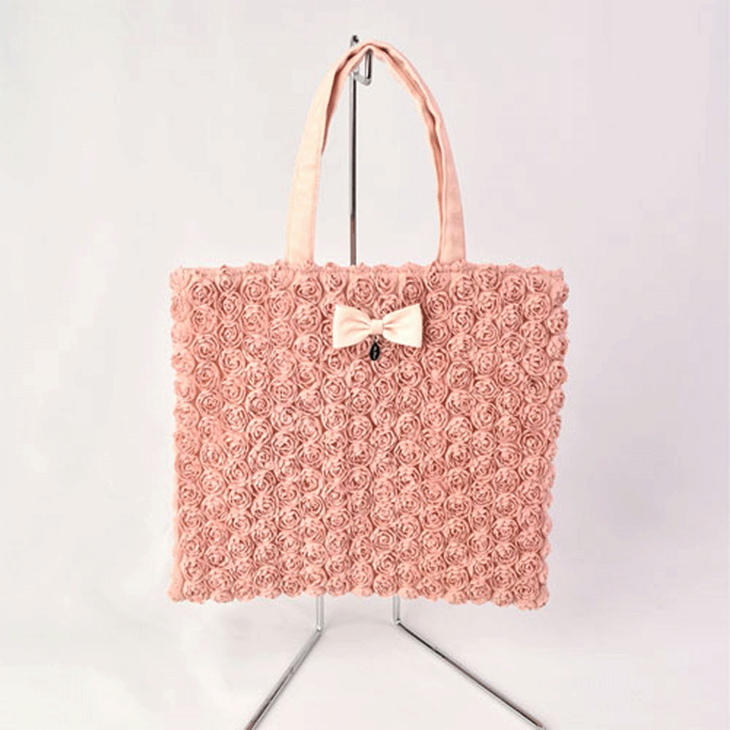 小玫瑰滿版 迷你托特包 23×22cm 磁扣 內口袋 5色｜ミニローズトート