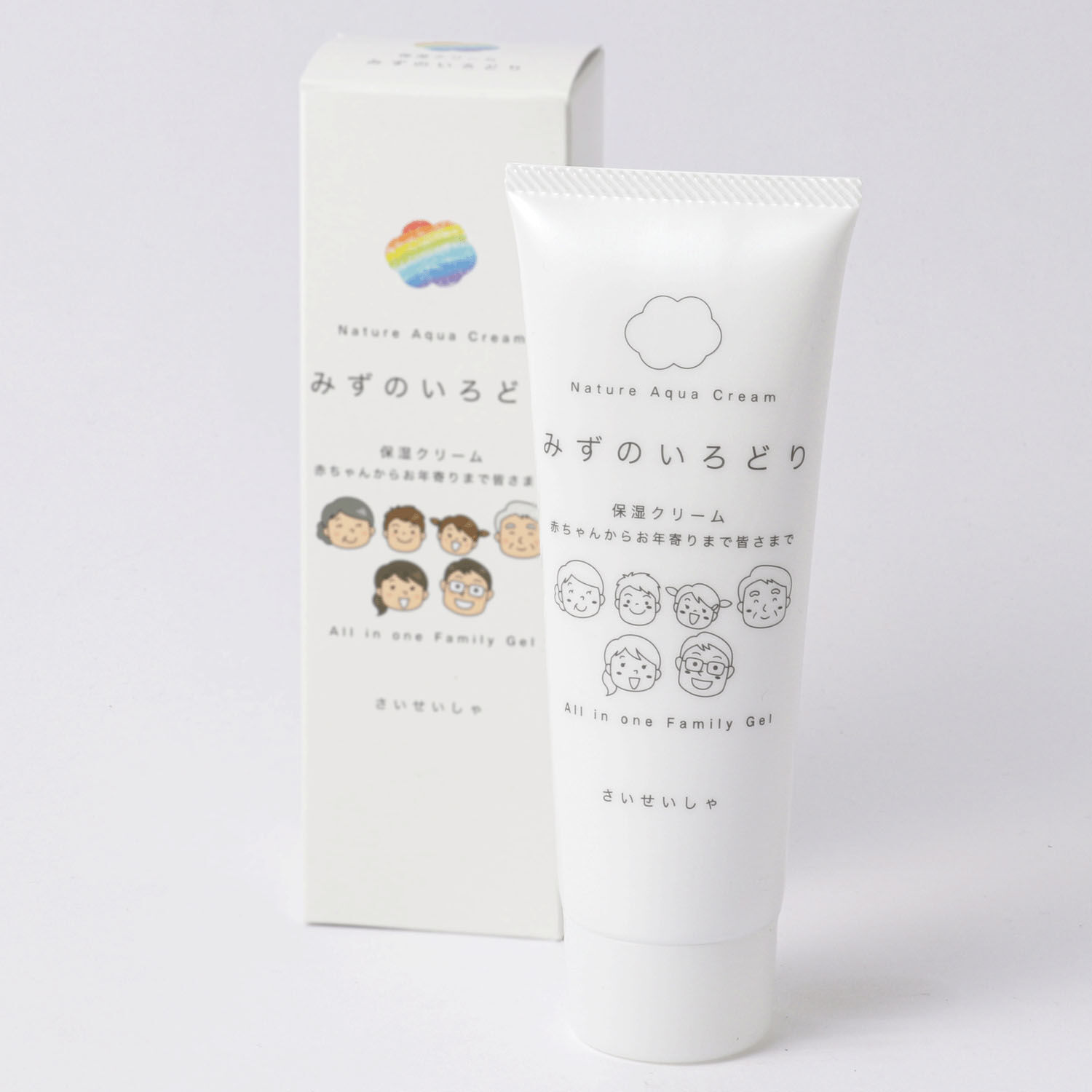 無油保濕凝膠霜 天然來源成分98%以上 全家可用 120g|ナチュールアクアクリーム 水の彩 120g