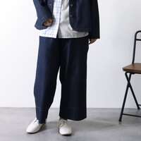 純棉成衣水洗九分褲長寬版直筒長褲 腰圍64〜77cm cloudnine｜9分丈ワイドストレートパンツ