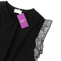 【Vent d'ouest】LIBERTY荷葉袖無袖上衣 黑色 日本製 ｜Vent d'ouest LIBERTYフリルノースリーブ
