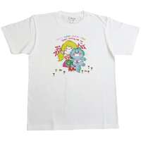 【水森亞土】純棉印花T恤 貓咪圖案 白色 ｜水森亜土 Tシャツ ネコ