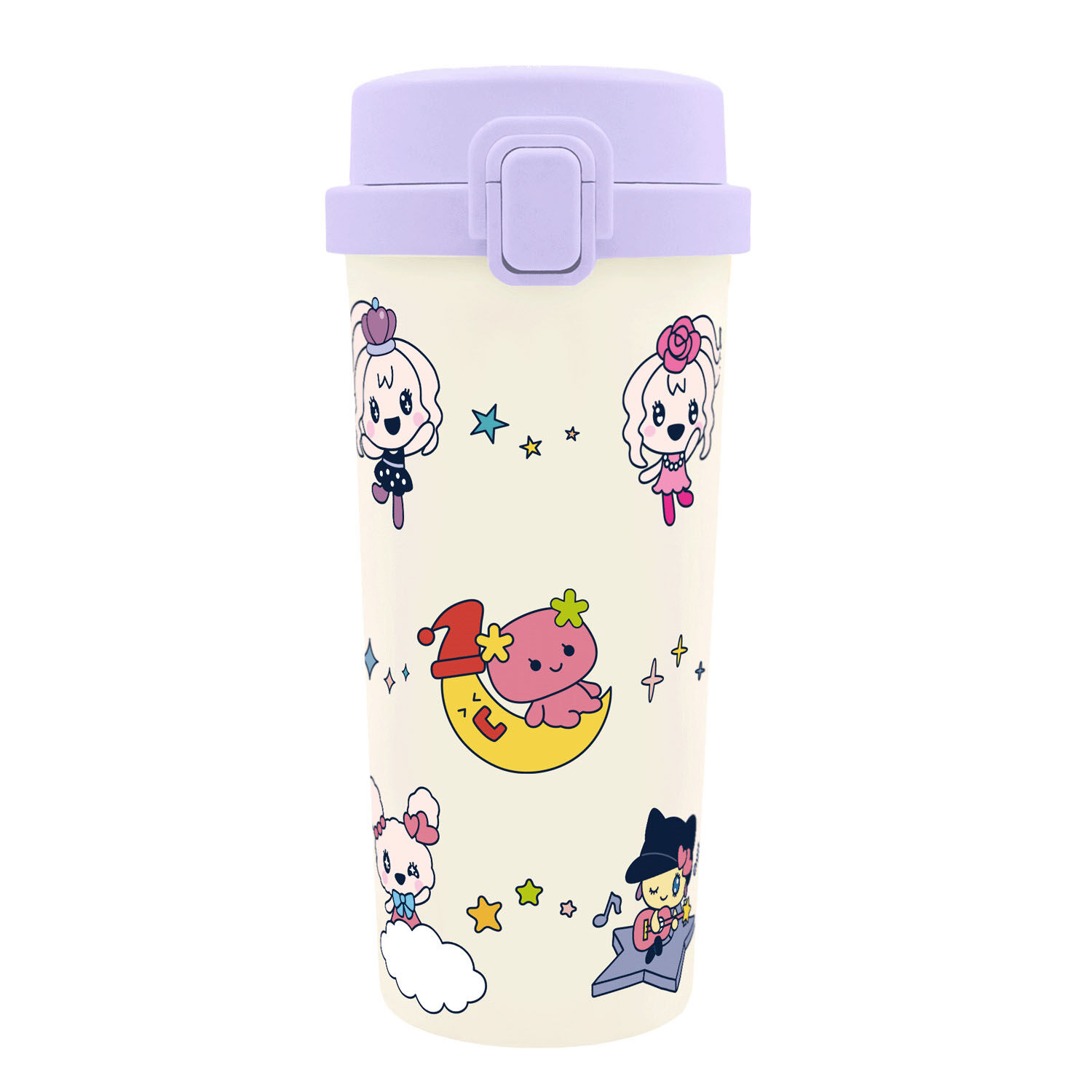 Tamagotchi 塔麻可吉一鍵彈蓋保溫保冷隨行杯 480ml 30週年女孩款|たまごっち ワンプッシュタンブラー 480ml 30周年デザイン ガールズ